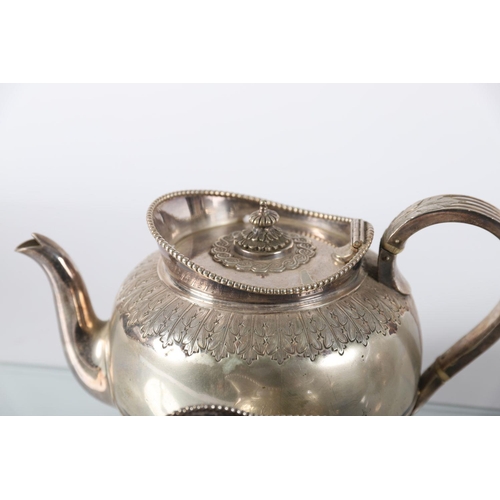 676 - FOUR-PIECE SHEFFIELD SILVER PLATE TEA SERVICE