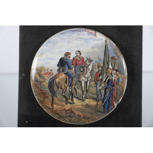 688 - 19TH-CENTURY FRAMED POT LID