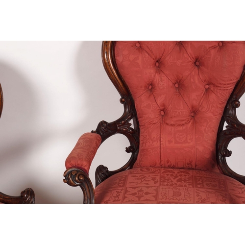 70 - PAIR VICTORIAN WALNUT CHAIRS