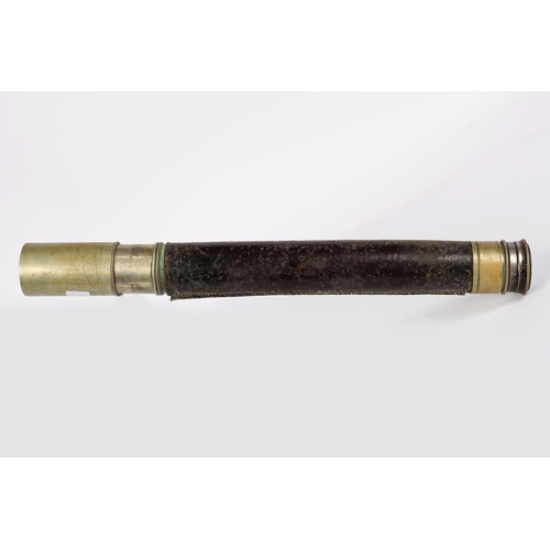 72 - TELESCOPIC BRASS AND LEATHER-BOUND TELESCOPE