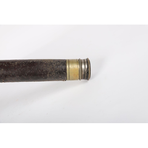 72 - TELESCOPIC BRASS AND LEATHER-BOUND TELESCOPE