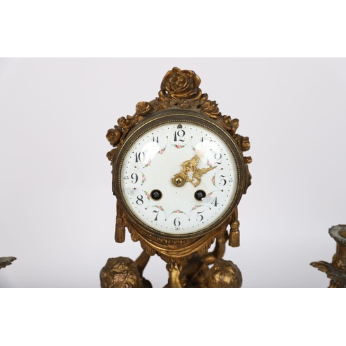 78 - 3 PIECE 19TH-CENTURY CLOCK GARNITURE