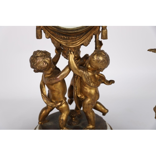 78 - 3 PIECE 19TH-CENTURY CLOCK GARNITURE