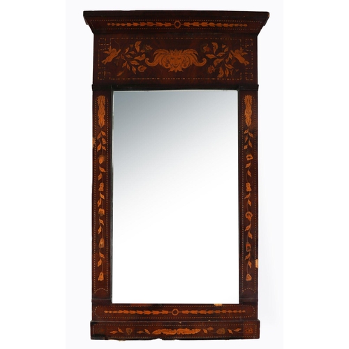 79 - 18TH-CENTURY DUTCH MARQUETRY FRAMED PIER MIRROR