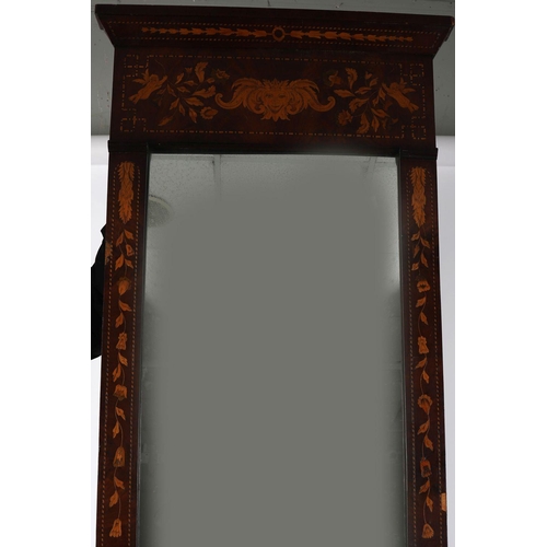 79 - 18TH-CENTURY DUTCH MARQUETRY FRAMED PIER MIRROR