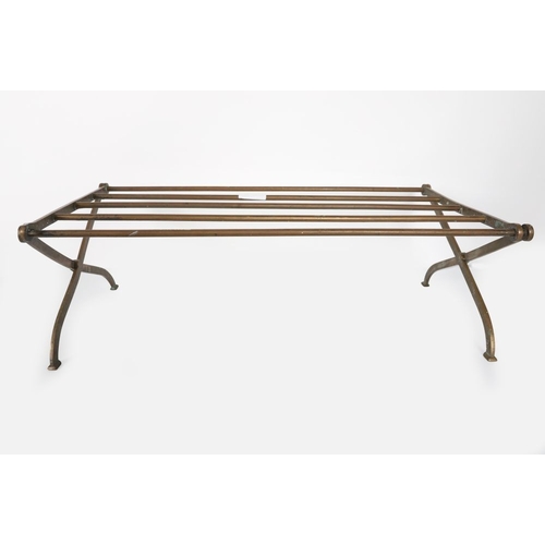 10 - 19TH-CENTURY BRASS CAMPAIGN FOLDING LUGGAGE RACK