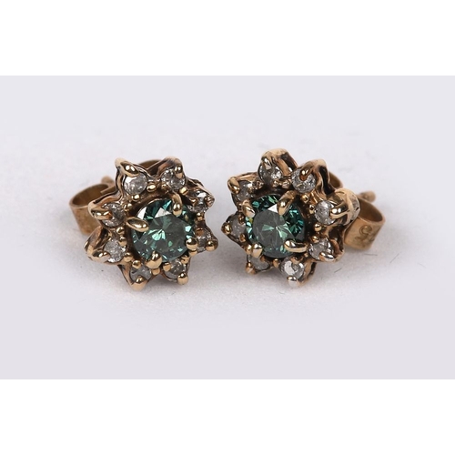 1022 - VERY RARE GREEN DIAMOND EARRINGS