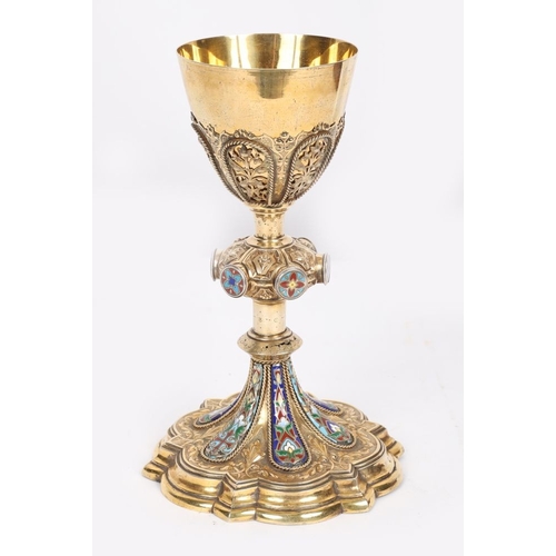 114 - WITHDRAWN SILVER PARCEL-GILT AND ENAMELLED CHALICE