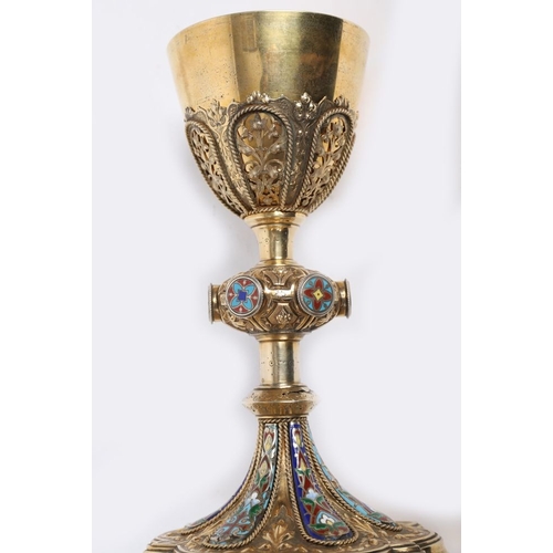 114 - WITHDRAWN SILVER PARCEL-GILT AND ENAMELLED CHALICE