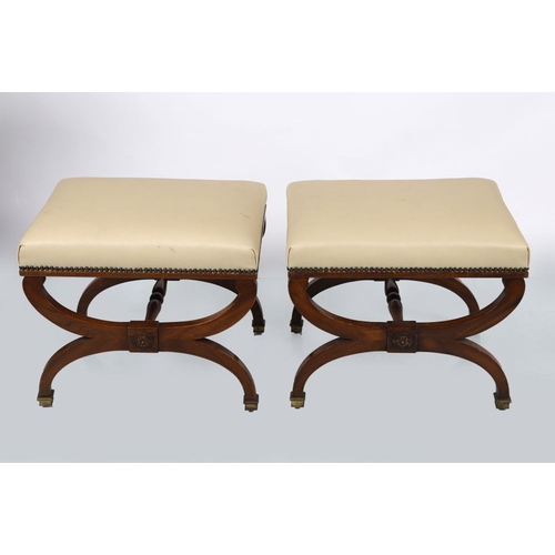 118 - PAIR 19TH-CENTURY X-FRAMED STOOLS