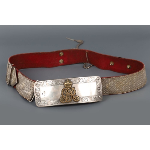 1307 - SILVER MILITARY OFFICER'S POUCH AND BELT