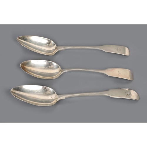 1356 - 3 SIMILAR IRISH FIDDLE PATTERN TABLESPOONS