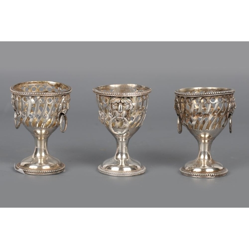 1357 - FOUR GEORGIAN SILVER EGG CUPS