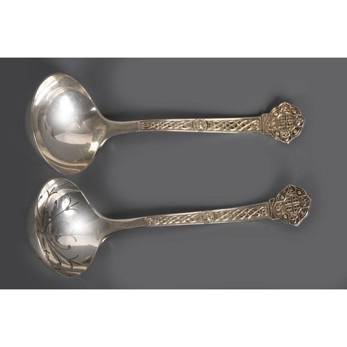 1358 - PAIR OF SILVER SAUCE LADLES