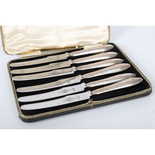 1362 - SET OF 6 SILVER HANDLED FRUIT KNIVES