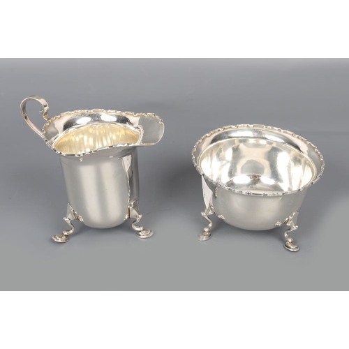 1364 - SILVER CREAM JUG AND SILVER BOWL