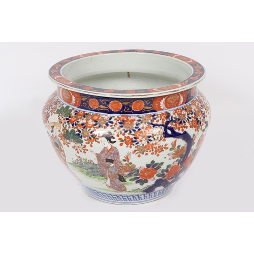 144 - LARGE 19TH-CENTURY JAPANESE IMARI JARDINIERE