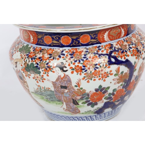 144 - LARGE 19TH-CENTURY JAPANESE IMARI JARDINIERE