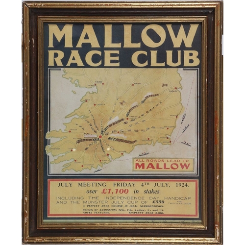 1565 - IRISH TRAIN CHART TO MALLOW, CIRCA 1924