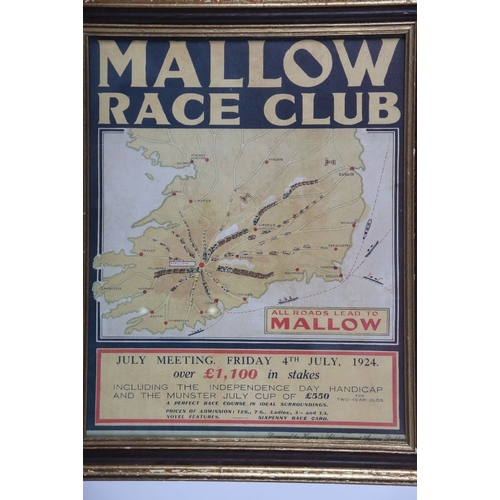 1565 - IRISH TRAIN CHART TO MALLOW, CIRCA 1924