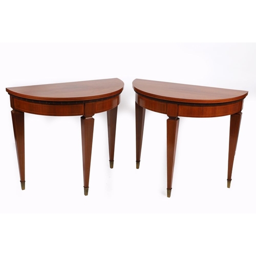 157 - PAIR EDWARDIAN ROSEWOOD & INLAID CONSOLE TABLES