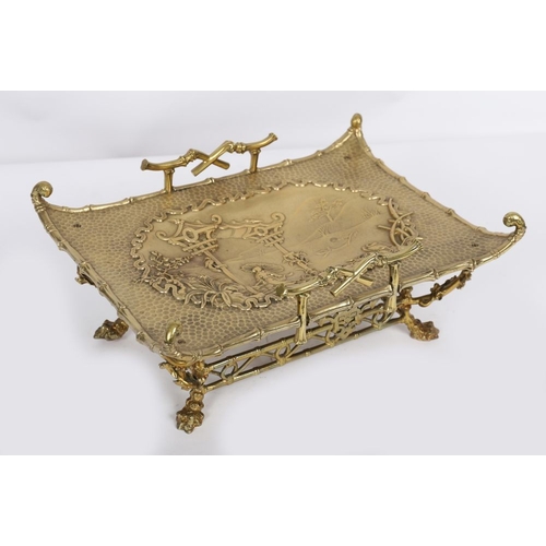 161 - 19TH-CENTURY JAPANESE MEIJI GILT BRONZE TRAY