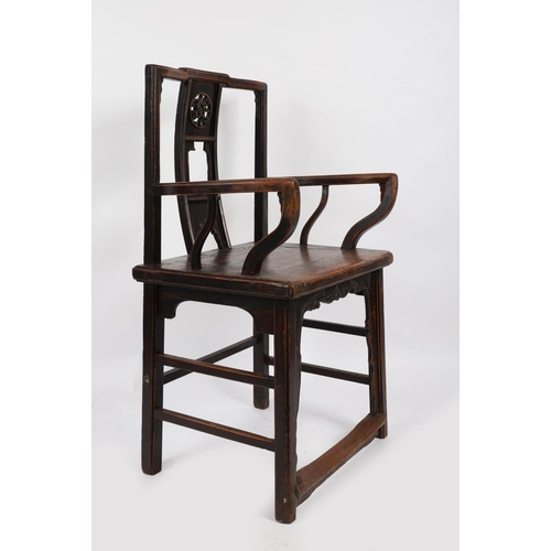 178 - PAIR CHINESE QING ELM CEREMONIAL CHAIRS