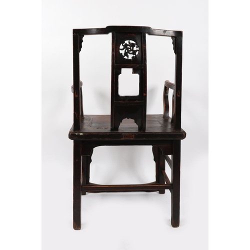 178 - PAIR CHINESE QING ELM CEREMONIAL CHAIRS