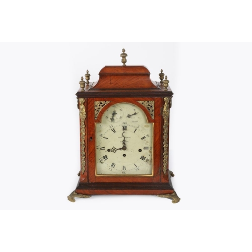 180 - GEORGE III MAHOGANY BRACKET CLOCK