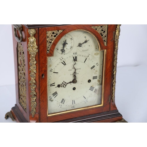 180 - GEORGE III MAHOGANY BRACKET CLOCK