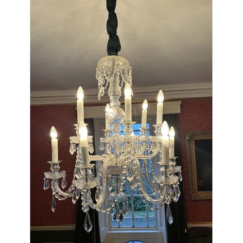 21 - LARGE AND IMPRESSIVE CRYSTAL CUT-GLASS CHANDELIER