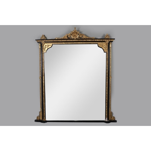 250 - 19TH-CENTURY GILT FRAMED OVERMANTEL MIRROR