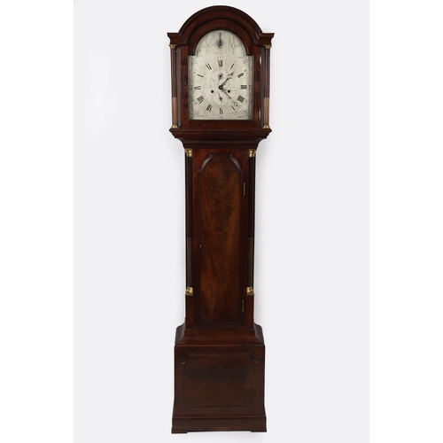 256 - 18TH-CENTURY MAHOGANY LONG CASE CLOCK