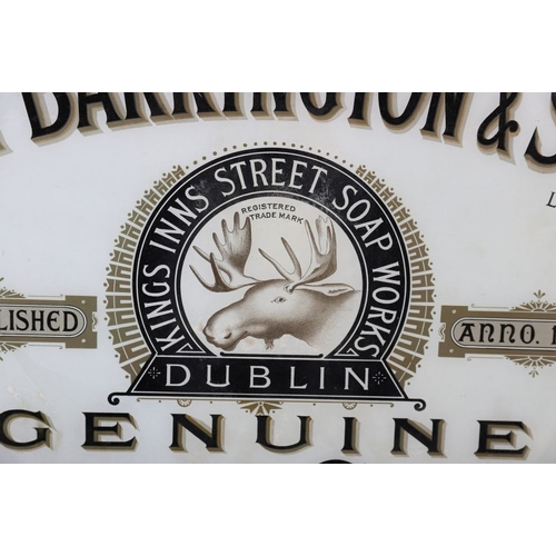 27 - JOHN BARRINGTON & SONS, DUBLIN SOAP ORIGINAL LITHOGRAPH ON GLASS ADVERTISING POSTER