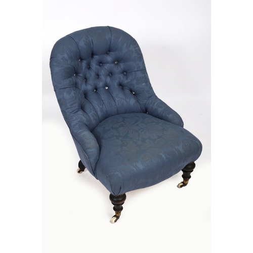 278 - VICTORIAN UPHOLSTERED SPOON BACK LADY'S CHAIR