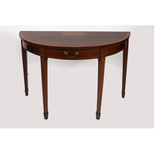 290 - GEORGE III MAHOGANY & SATINWOOD INLAID SIDE TABLE