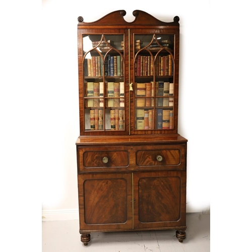 293 - REGENCY MAHOGANY SECRETAIRE BOOKCASE