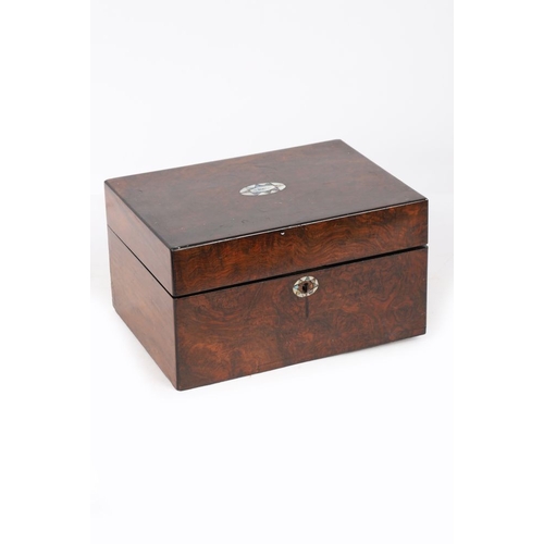 304 - VICTORIAN BURR WALNUT JEWELLERY BOX