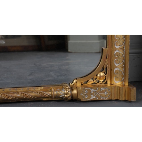 310 - LATE 19TH-CENTURY GOTHIC REVIVAL GILT FRAMED OVERMANTEL MIRROR