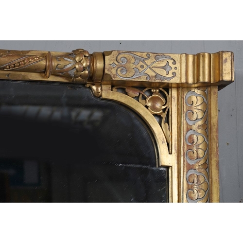 310 - LATE 19TH-CENTURY GOTHIC REVIVAL GILT FRAMED OVERMANTEL MIRROR