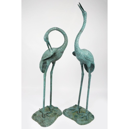 313 - 2 MONUMENTAL BRONZE BIRD GARDEN SCULPTURES