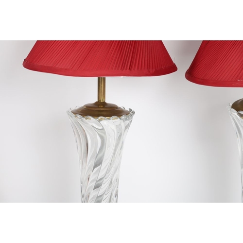 318 - PAIR OF LARGE CRYSTAL TABLE LAMPS