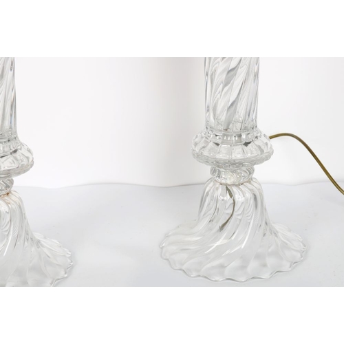 318 - PAIR OF LARGE CRYSTAL TABLE LAMPS