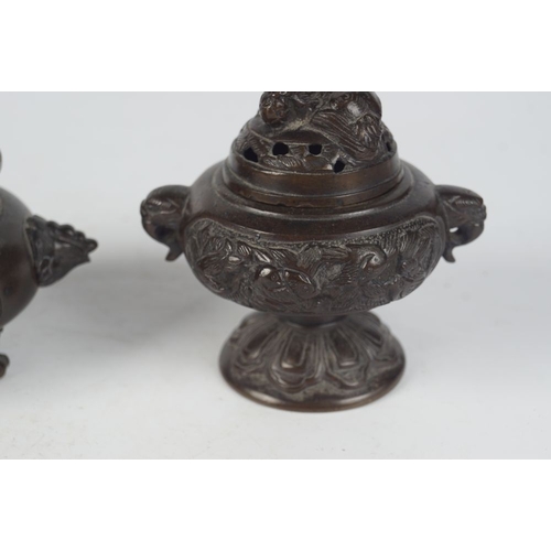 324 - 2 19TH-CENTURY JAPANESE BRONZE CENSERS