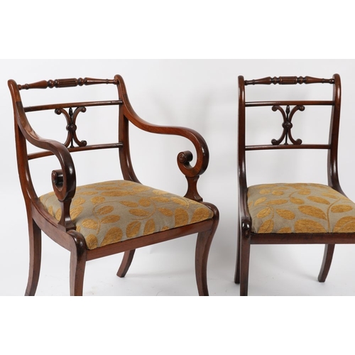 326 - EXTREMELY FINE SET OF 8 REGENCY MAHOGANY DINING CHAIRS, CIRCA 1810