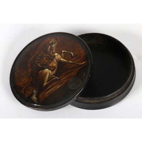 328 - 19TH-CENTURY PAPIER MACHE SNUFF BOX