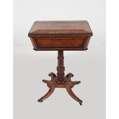 334 - REGENCY YEW WOOD TEAPOY