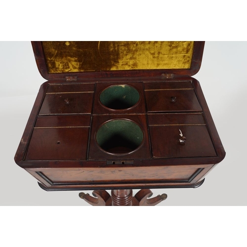 334 - REGENCY YEW WOOD TEAPOY