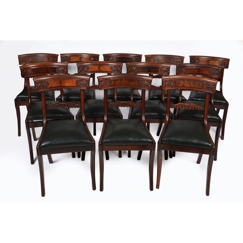 338 - SET OF 12 WILLIAM IV MAHOGANY DINING CHAIRS