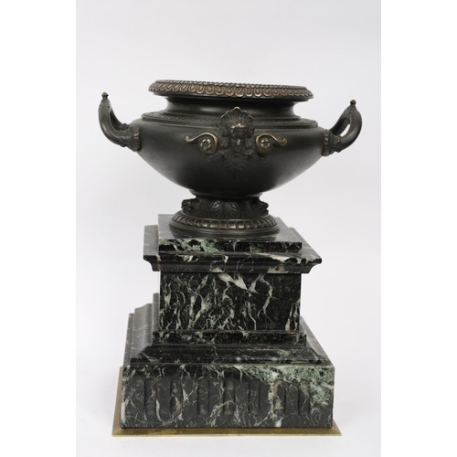 348 - PAIR 19TH-CENTURY BRONZE CAMPANA URNS